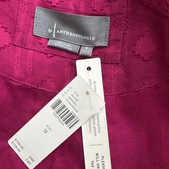 NWT‎ Anthropologie Viola Tiered Button Front Maxi Dress in Plum Size Medium - Picture 9 of 13